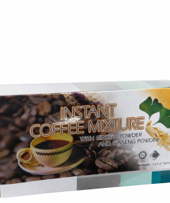 CONTENTS: • Non Dairy Creamer (contains milk protein), Raw Cane Sugar, Coffee Powder, Inulin, Ginseng Powder, Ginkgo Powder, Tricalcium Phosphate and Flavor. TRADITIONAL USES: • Improve memory • Blood circulation • Improve eyesight • Reduce cholesterol level • Prevents arteriosclerosis • Antioxidant • Prevents senile dementia • Prevents Alzheimer’s • Prevents impotence/erectile dysfunction • Edema • Hemorrhoids • Inflammation • Migraine • Allergies • Asthma • Adaptogenic General tonic • Anti-stress • Antifatigue • Restorative • Resist infection • Anti-oxidant • Anti-aging • Lower blood cholesterol • Radiation protection CONSUMPTION: • Mix 1 sachet with 1 cup (200ml) of hot water